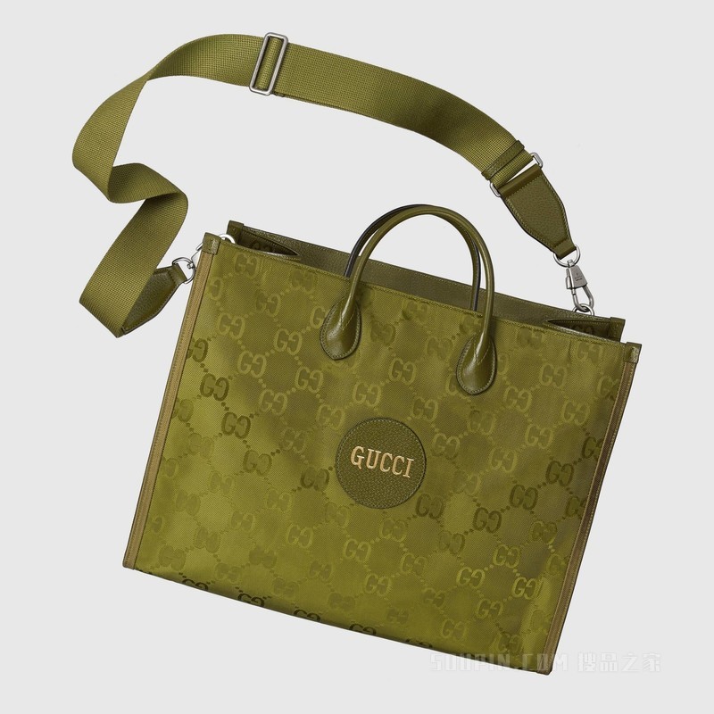 Gucci Off The Grid系列托特包 森林绿GG ECONYL®