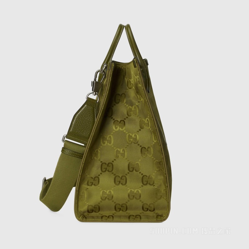 Gucci Off The Grid系列托特包 森林绿GG ECONYL®