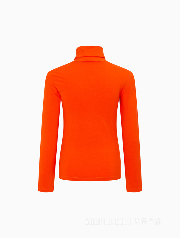 Calvin Klein 22秋冬新款女士时尚撞色LOGO高领修身打底长袖T恤J219136