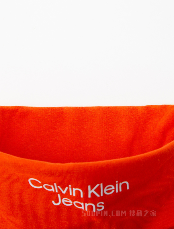 Calvin Klein 22秋冬新款女士时尚撞色LOGO高领修身打底长袖T恤J219136