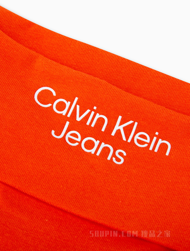 Calvin Klein 22秋冬新款女士时尚撞色LOGO高领修身打底长袖T恤J219136