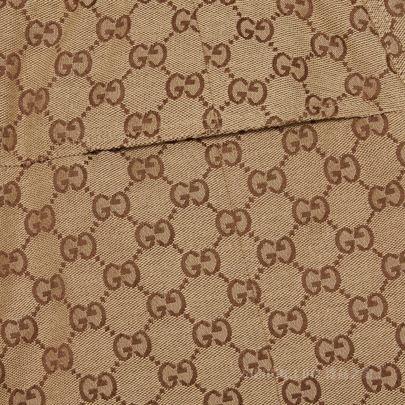 GG棉质帆布长裤 驼色和棕色