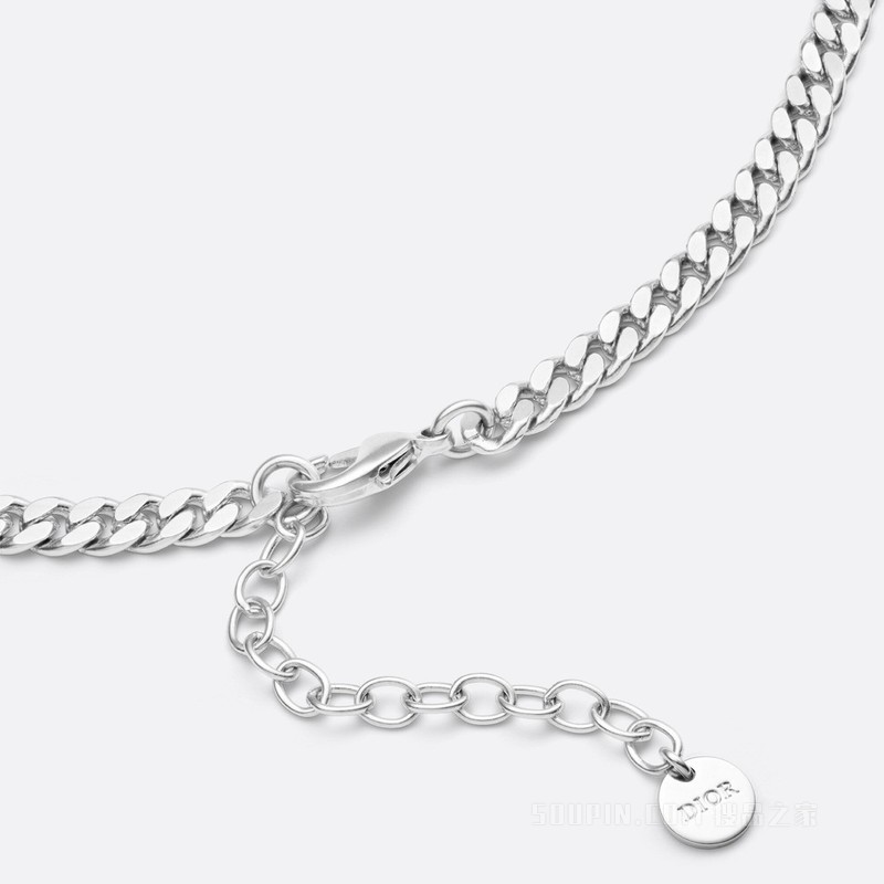 30 Montaigne 长款项链 银色饰面金属和银色调仿水晶装饰