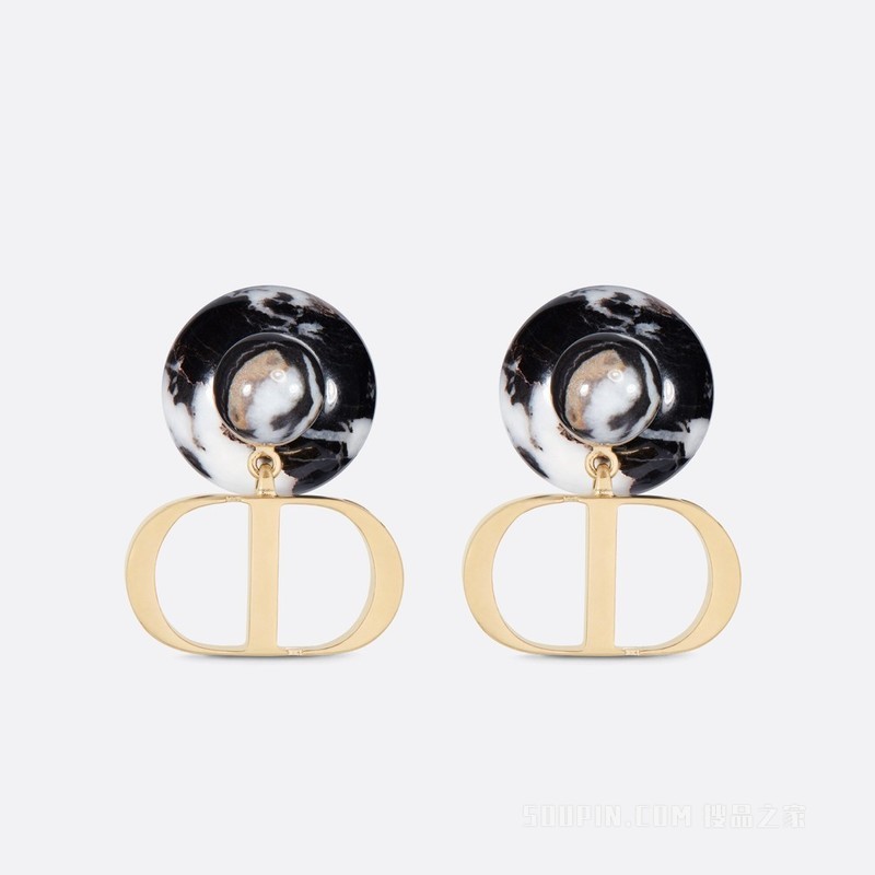 Dior Tribales 耳环 金色饰面金属和黑色石制珠饰