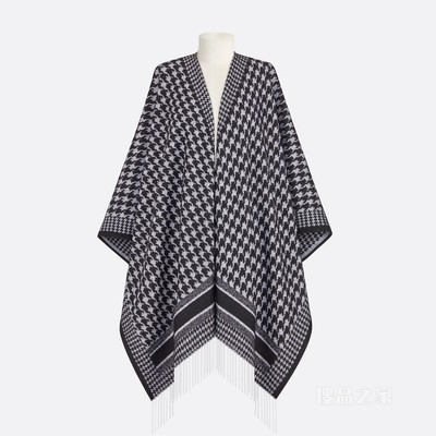 30 Montaigne 披风 黑色和白色山羊绒面料