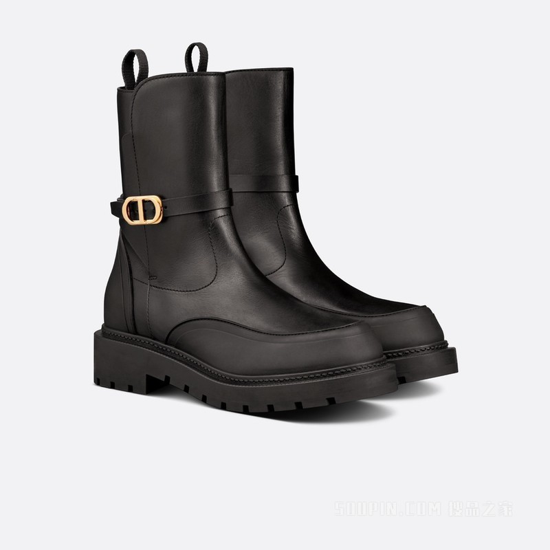 Dior Empreinte 及踝靴 黑色牛皮革和橡胶