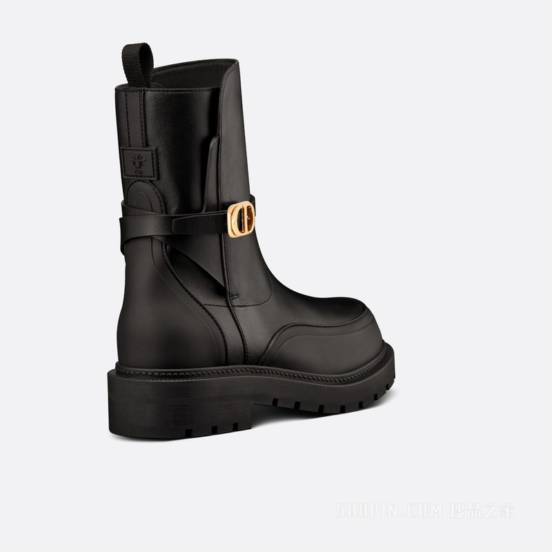 Dior Empreinte 及踝靴 黑色牛皮革和橡胶