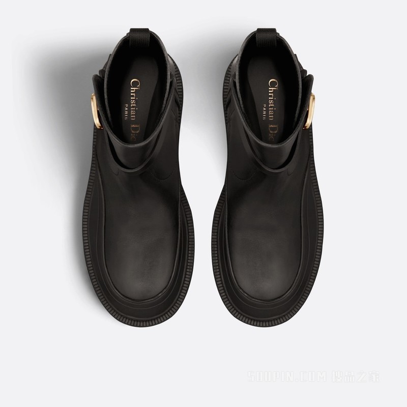 Dior Empreinte 及踝靴 黑色牛皮革和橡胶