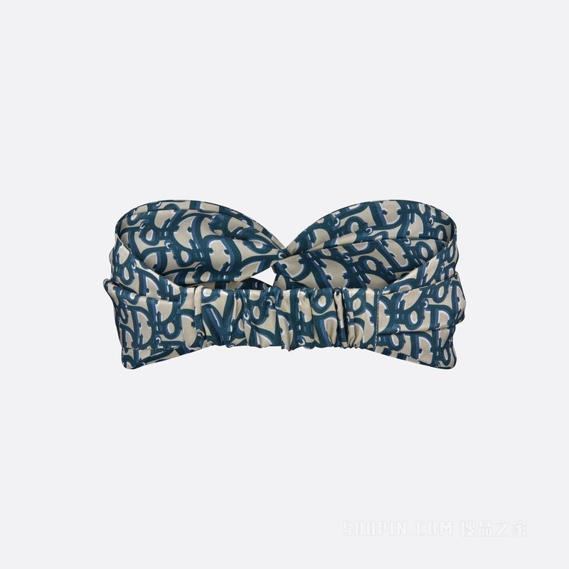 Dior 印花发带 海军蓝色桑蚕丝斜纹面料 Oblique 印花