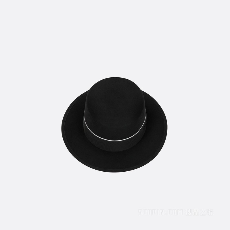 Diorodeo 窄檐帽 黑色兔毛毡