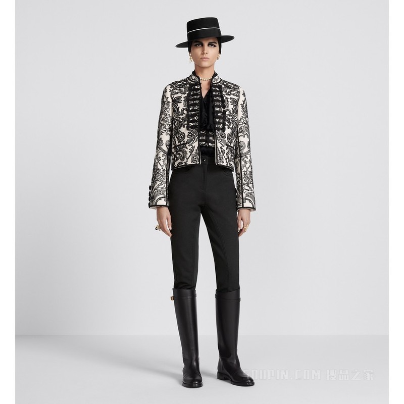 修身长裤 黑色弹力华达呢