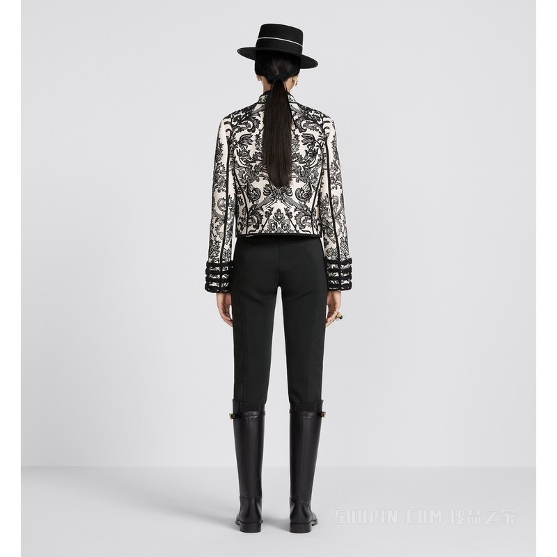 修身长裤 黑色弹力华达呢