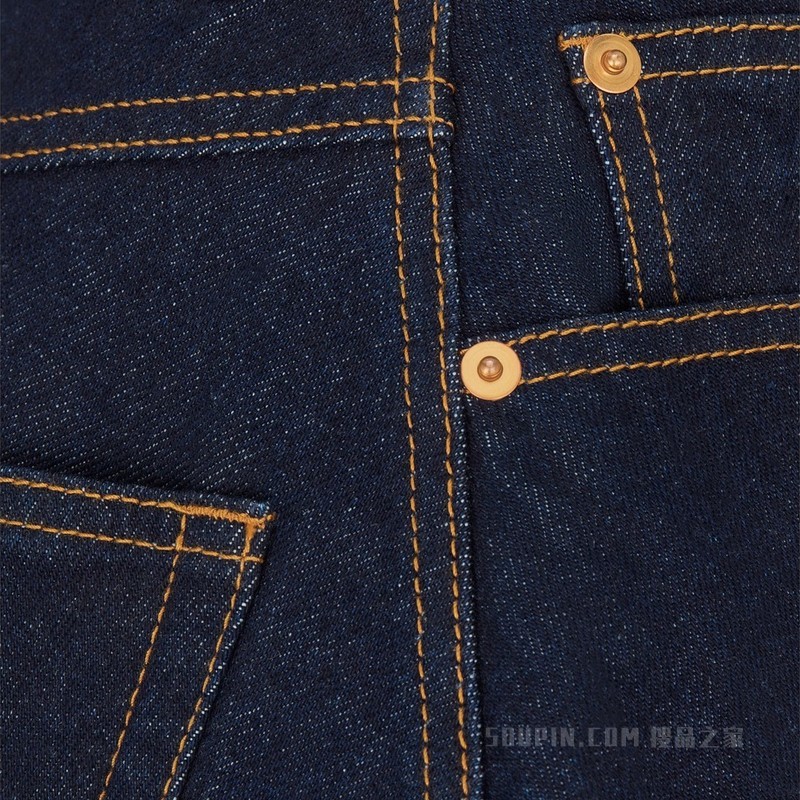 喇叭形半裙 蓝色棉质牛仔布