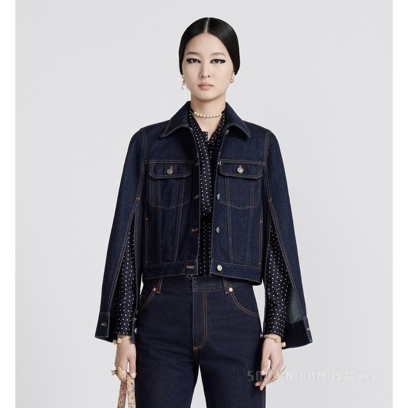 夹克 蓝色棉质牛仔面料