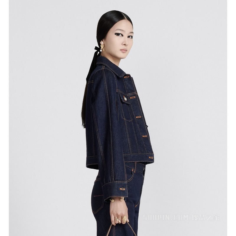 夹克 蓝色棉质牛仔面料