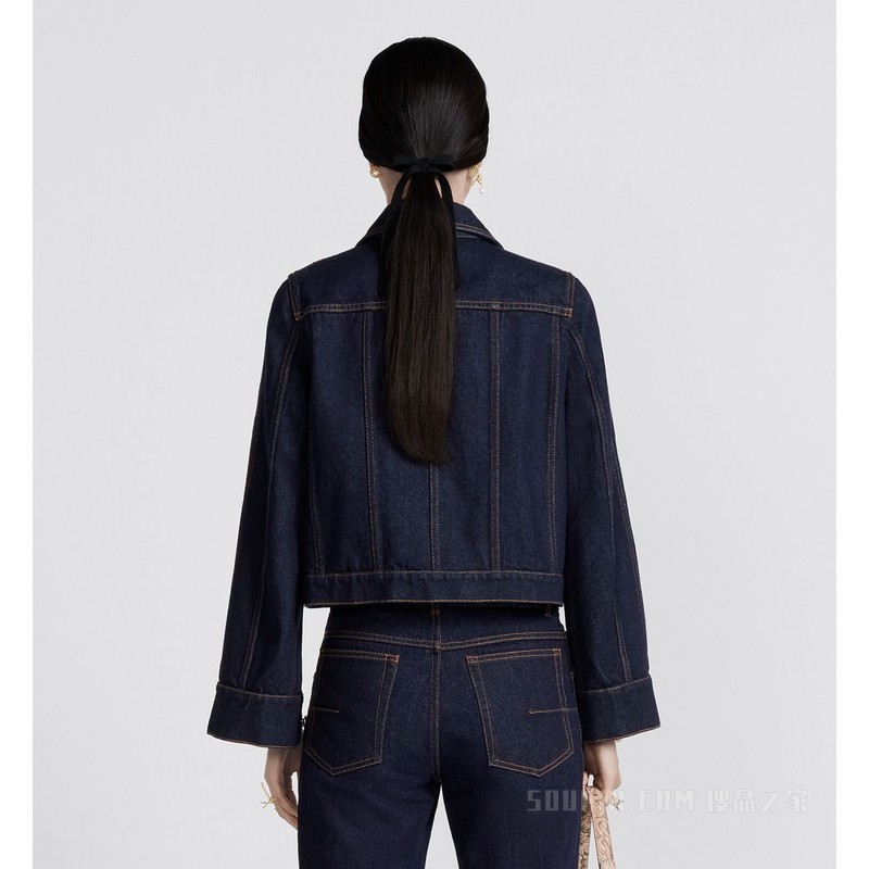 夹克 蓝色棉质牛仔面料