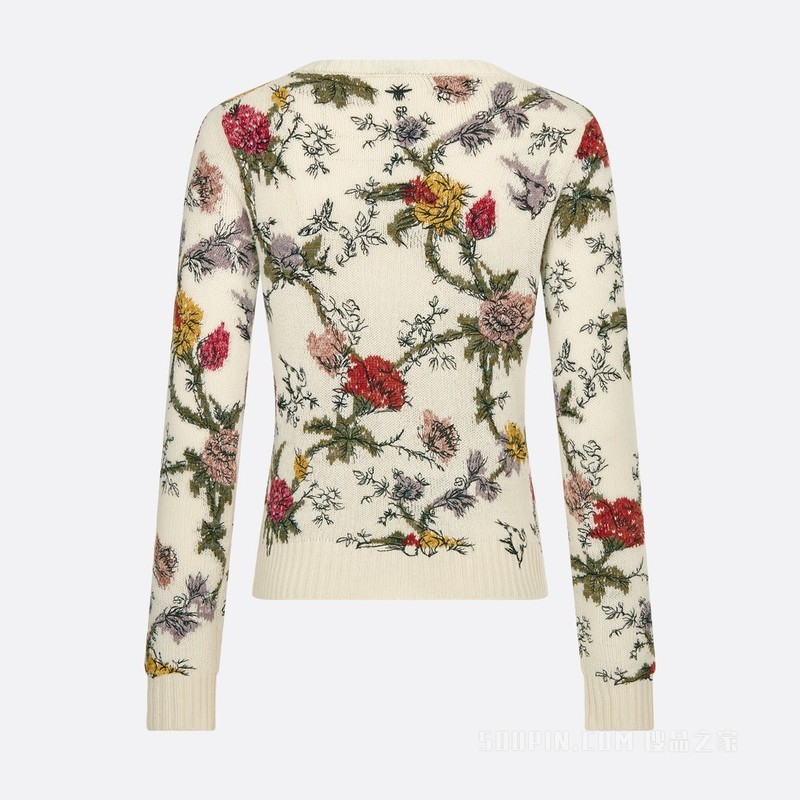针织衫 米白色山羊绒织物多色 Dior Jardin Botanique 图案