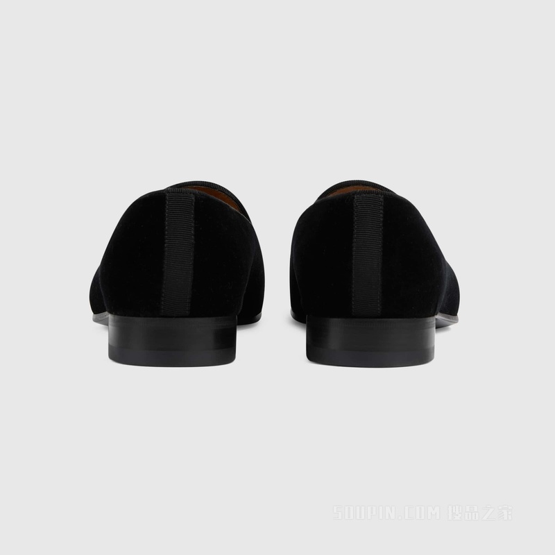 男士饰马衔扣乐福鞋 黑色天鹅绒