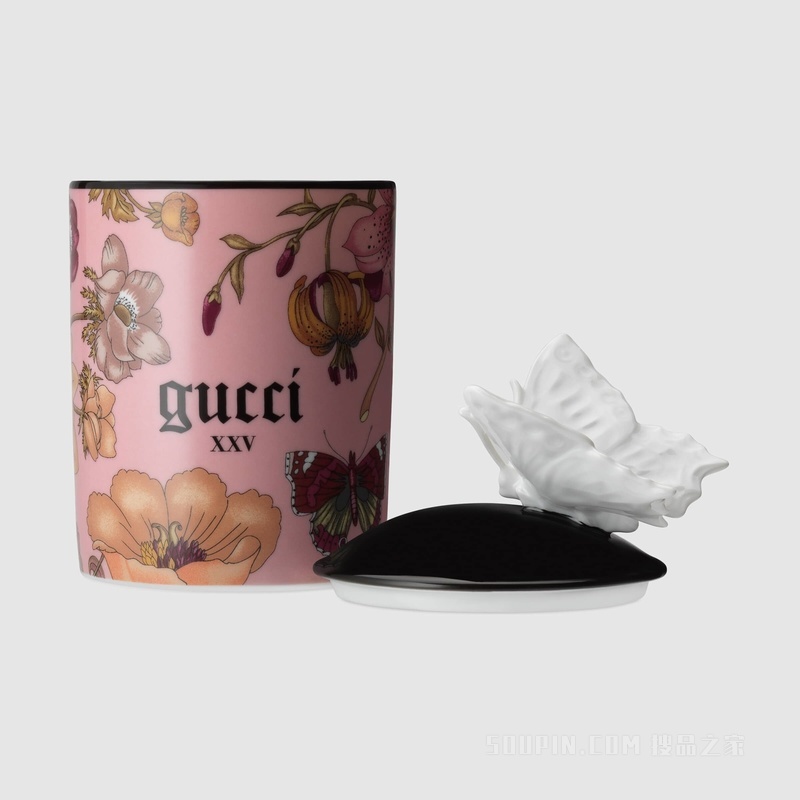 Inventum香氛花卉印花中号蜡烛 浅粉色Richard Ginorii瓷罐