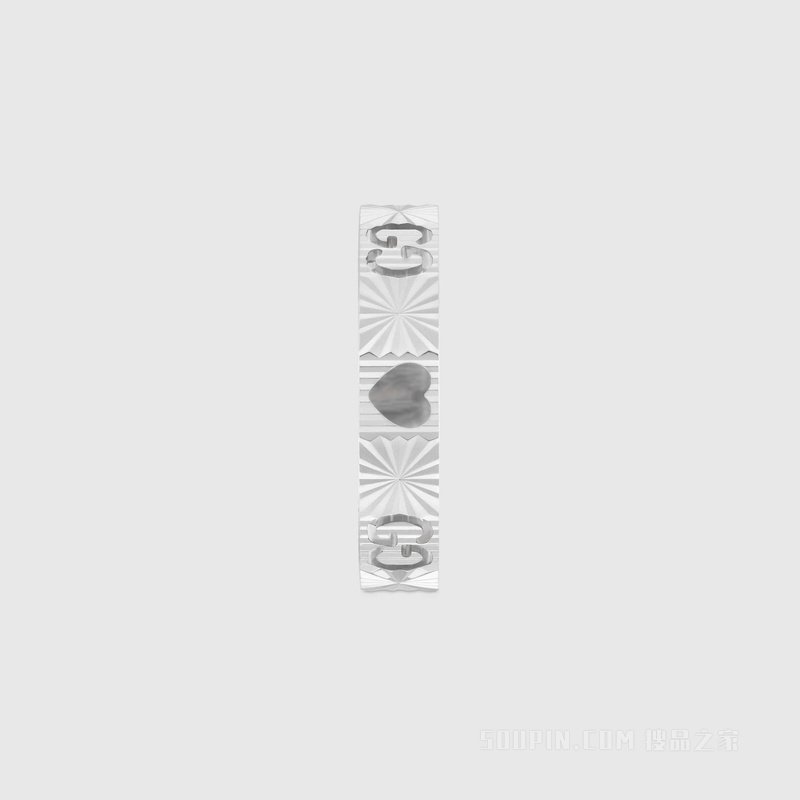Icon系列18K白金爱心戒指 18K白金