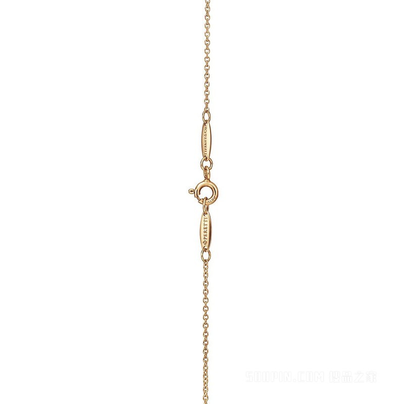 Elsa Peretti® 系列 18K 黄金镶嵌祖母绿 Open Heart 项链，16 毫米