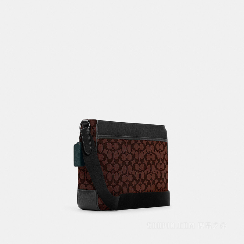 经典标志提花织物VARSITY条纹THOMPSON斜挎包 QBT0A