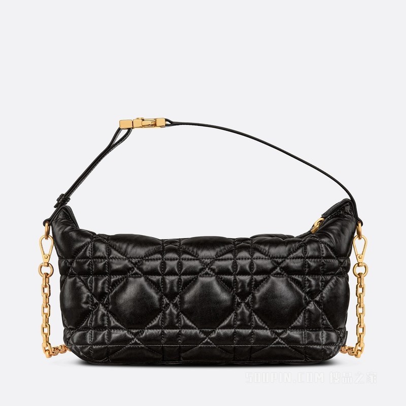 小号 Nomad 手袋 黑色牛皮革超大藤格纹