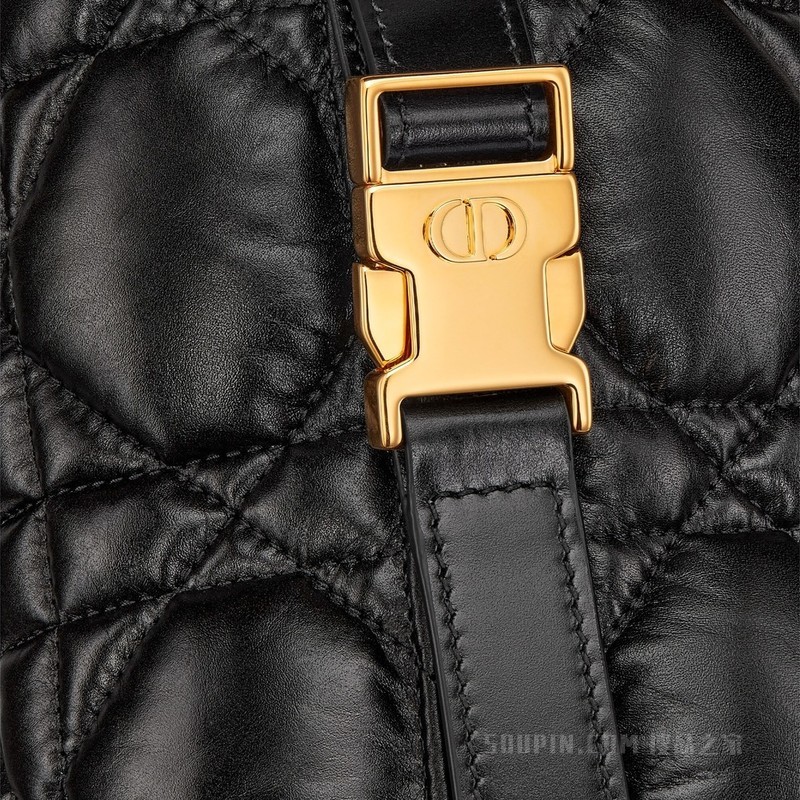 小号 Nomad 手袋 黑色牛皮革超大藤格纹