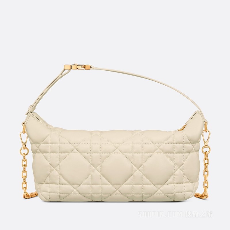 小号 Nomad 手袋 奶白色牛皮革超大藤格纹