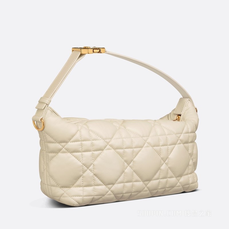 小号 Nomad 手袋 奶白色牛皮革超大藤格纹