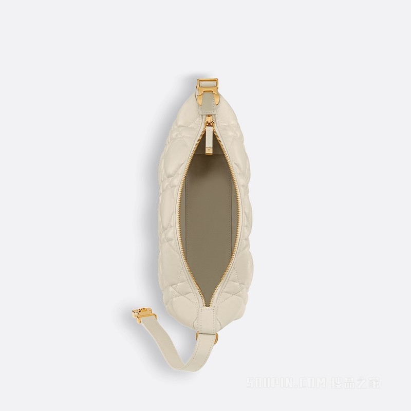 小号 Nomad 手袋 奶白色牛皮革超大藤格纹