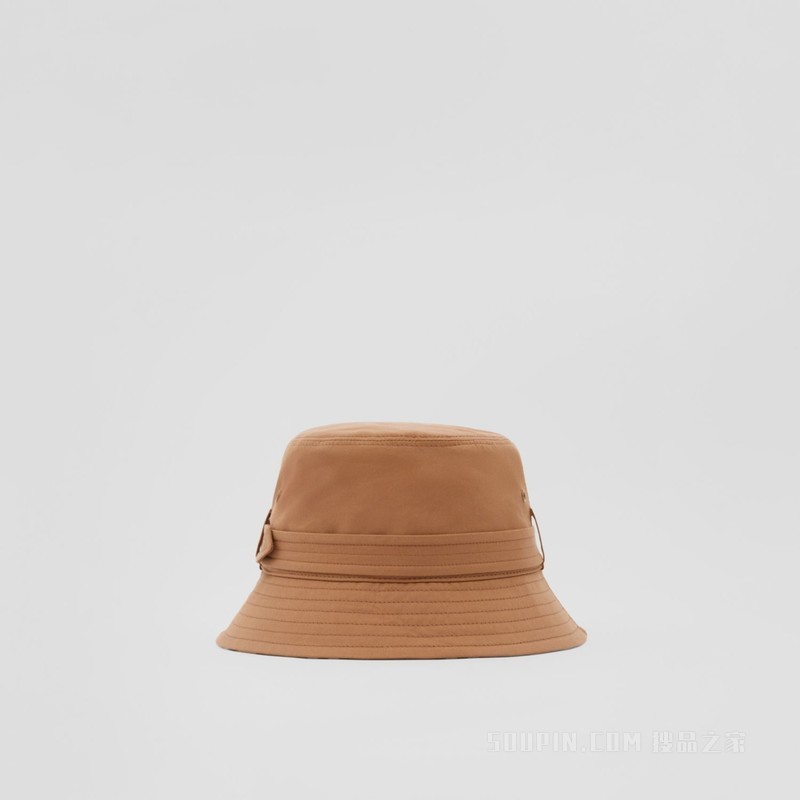 棉质嘎巴甸束带设计渔夫帽 (暖胡桃棕)