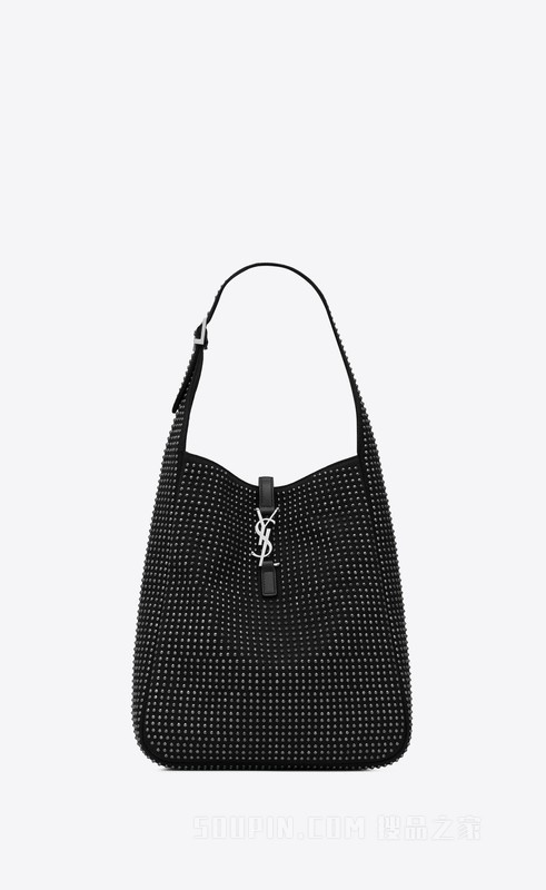 LE 5 À 7帆布、皮革和铆钉中号HOBO手袋