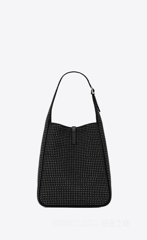 LE 5 À 7帆布、皮革和铆钉中号HOBO手袋