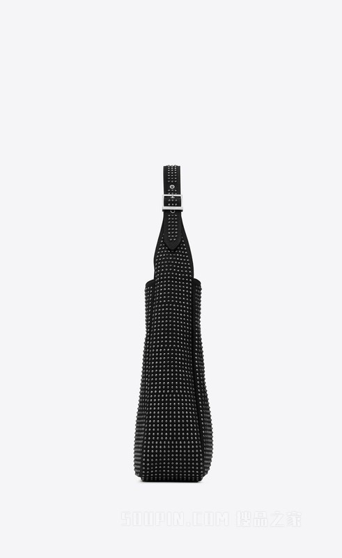 LE 5 À 7帆布、皮革和铆钉中号HOBO手袋