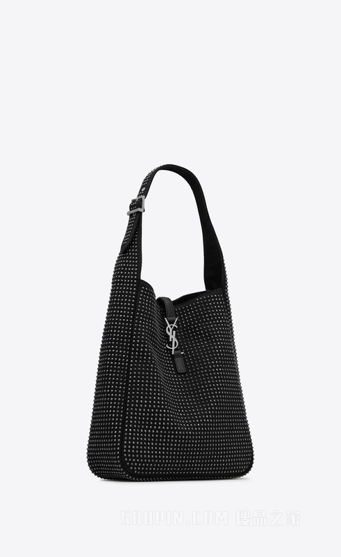 LE 5 À 7帆布、皮革和铆钉中号HOBO手袋