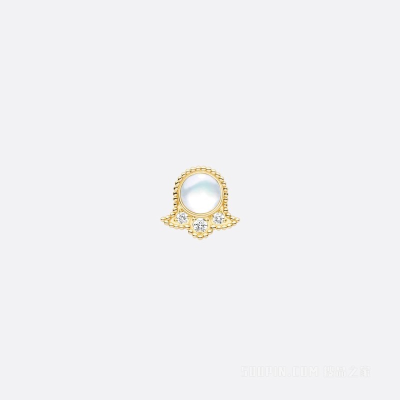 Rose des Vents 耳环 黄色 18K 金、钻石和珍珠母贝装饰