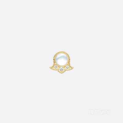 Rose des Vents 耳环 黄色 18K 金、钻石和珍珠母贝装饰
