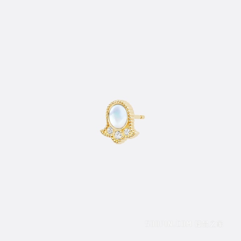 Rose des Vents 耳环 黄色 18K 金、钻石和珍珠母贝装饰