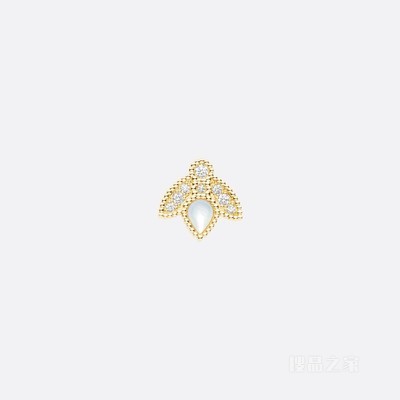 Rose des Vents 耳环 黄色 18K 金、钻石和珍珠母贝装饰