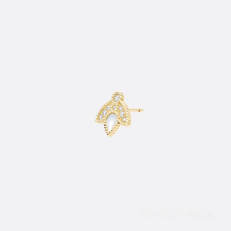 Rose des Vents 耳环 黄色 18K 金、钻石和珍珠母贝装饰
