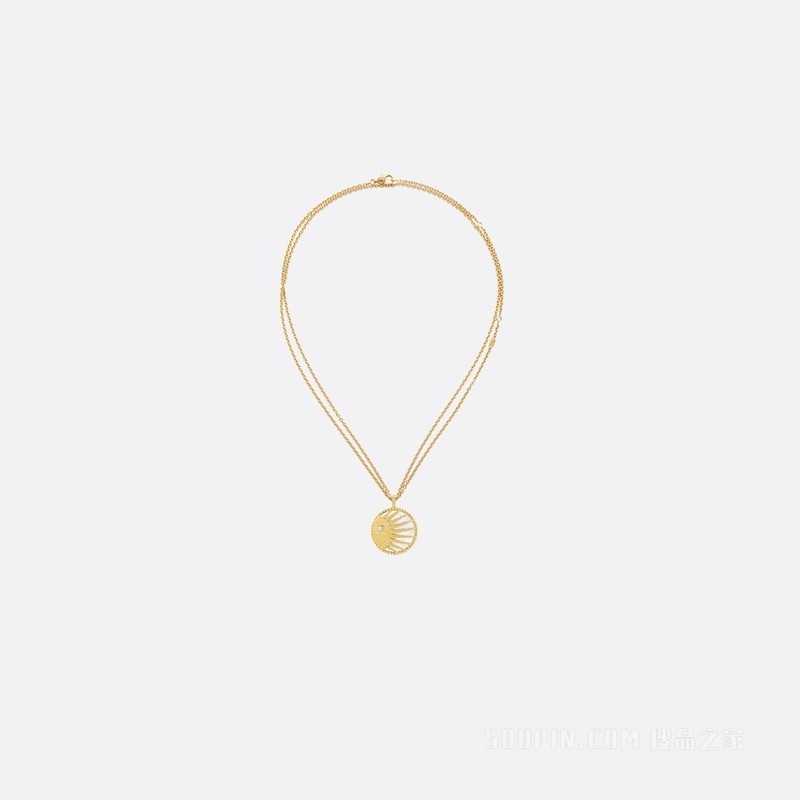 Rose des Vents 项链 黄色 18K 金、钻石、珍珠母贝和缟玛瑙装饰
