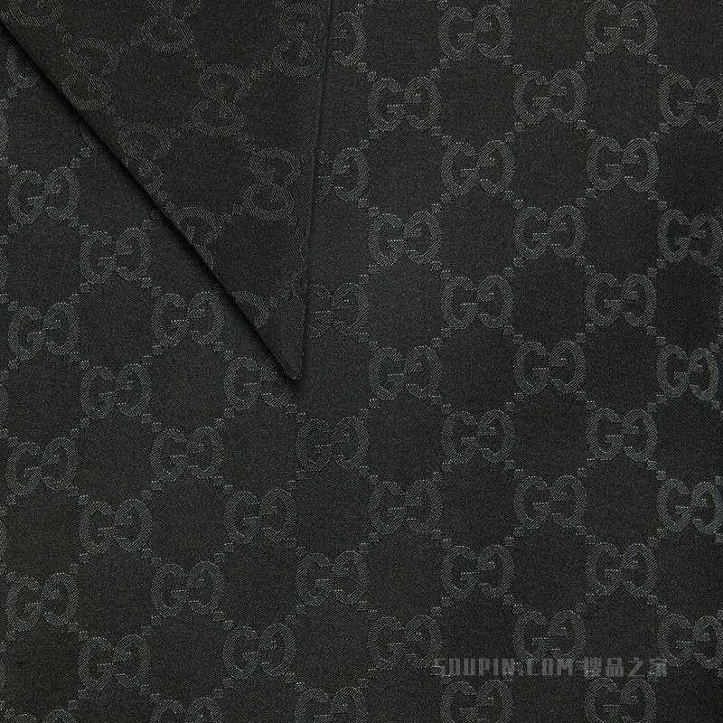 GG真丝绉绸衬衫 黑色
