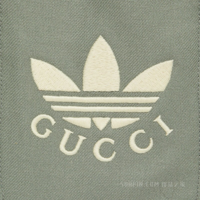 adidas x Gucci联名系列羊毛法兰绒夹克 灰色