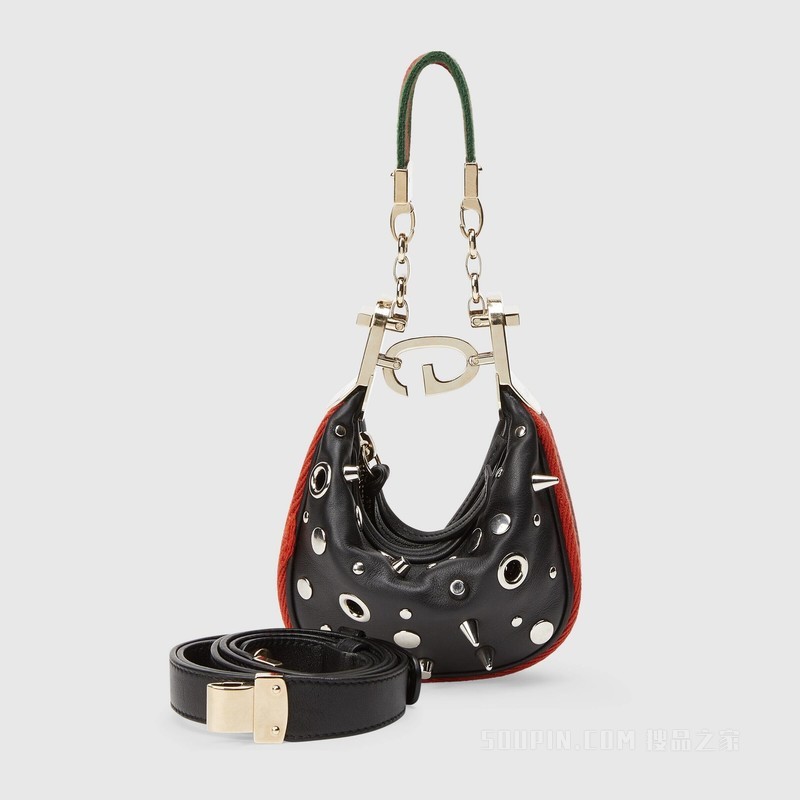 Gucci Attache系列迷你手袋 黑色皮革