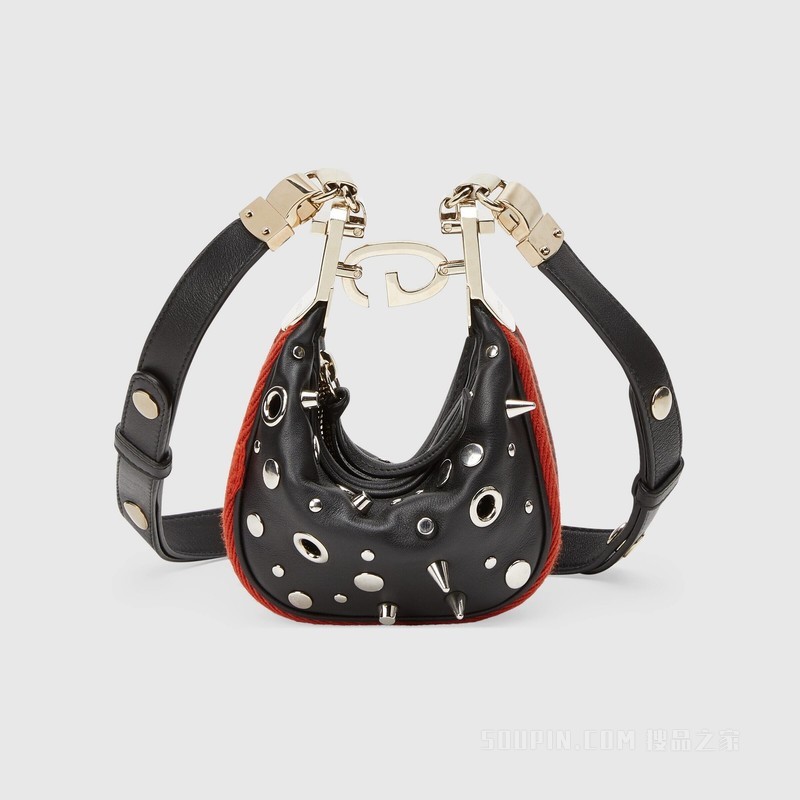 Gucci Attache系列迷你手袋 黑色皮革