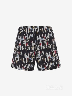 Watercolour Graffiti游泳短裤