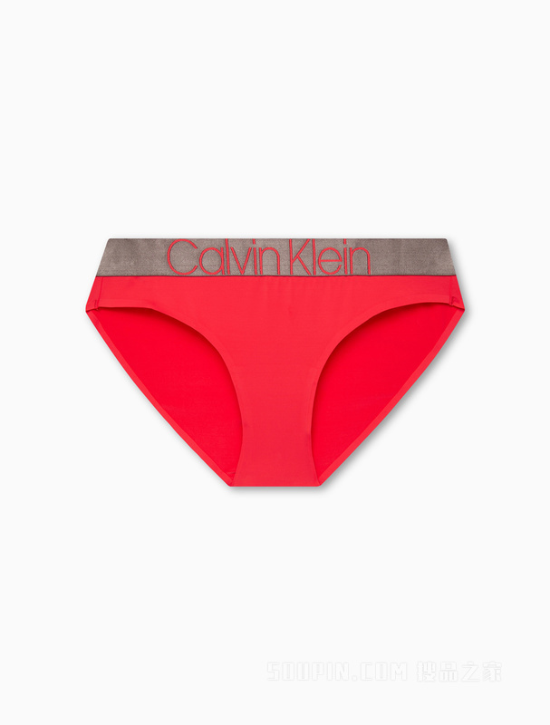 【炫光引力带】Calvin Klein 22秋冬女士光泽LOGO细滑比基尼内裤QF6257AD