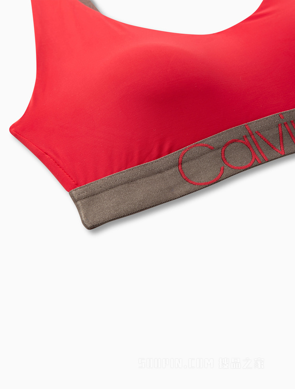 【炫光引力带】Calvin Klein 22秋冬女士U型光泽LOGO无钢圈文胸QF6325AD