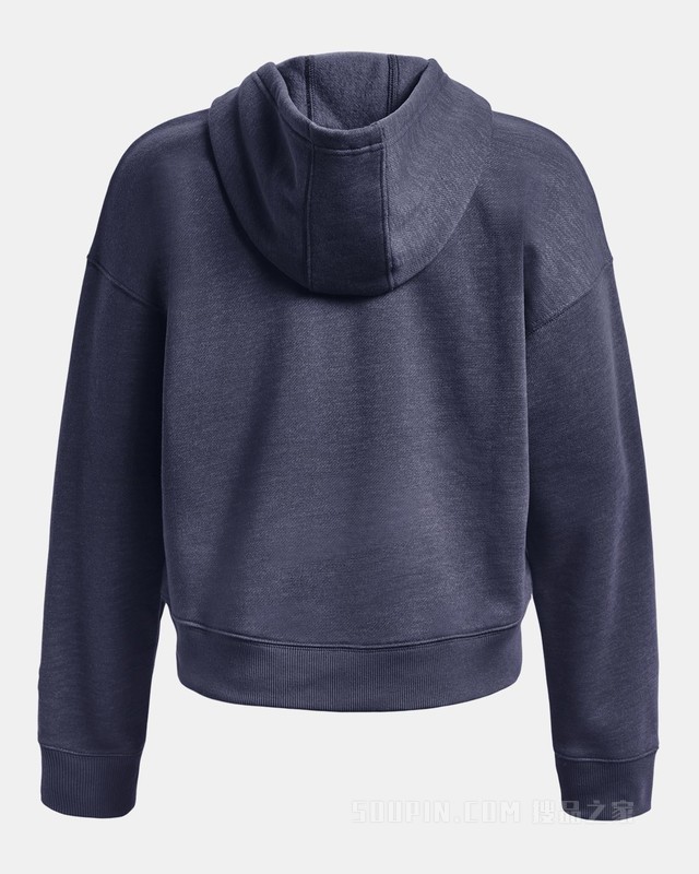 女士UA Essential Script抓绒连帽上衣